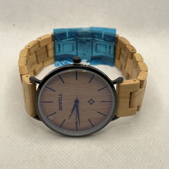 BEWELL ZS-163A-04 Men's Olive Wood Wooden Analog Dial Quartz Wrist Watch YR37 - Picture 6 of 10